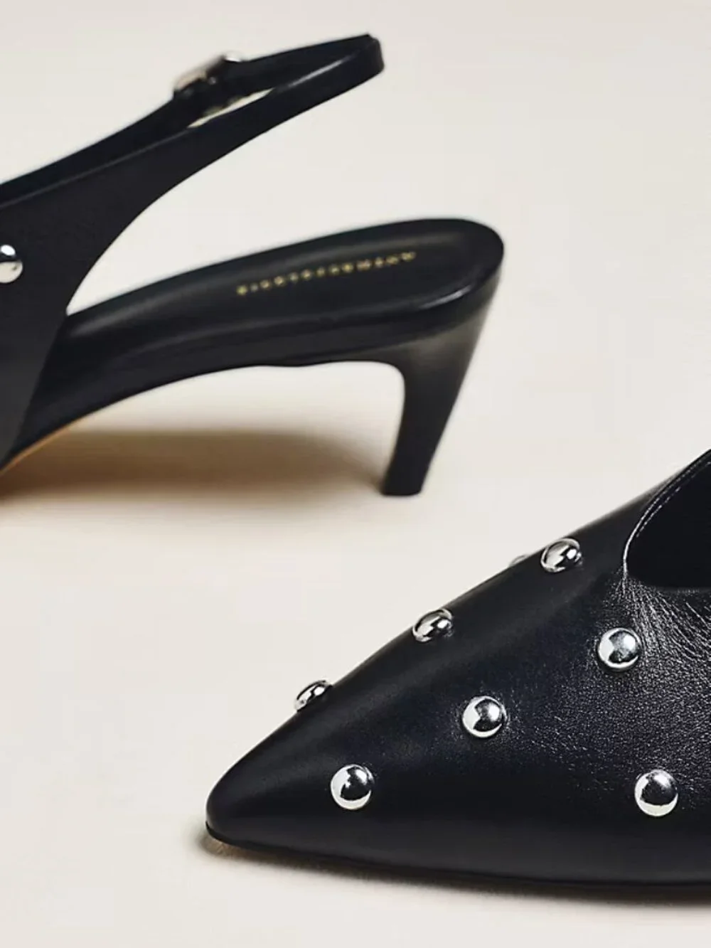 By Anthropologie Pointed-Toe Slingback Pumps size 8 black color